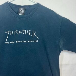 Vintage Thrasher The New Religion Worldwide Graphic Print T-Shirt Men's Sz Large